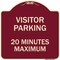 Signmission Visitor Parking Visitor Parking 20 Minutes Maximum Heavy-Gauge Alum, 18" L, 18" H, BU-1818-22728 A-DES-BU-1818-22728 - alternate 1